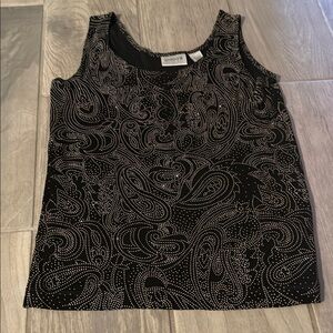 Black and White Sleeveless Top
